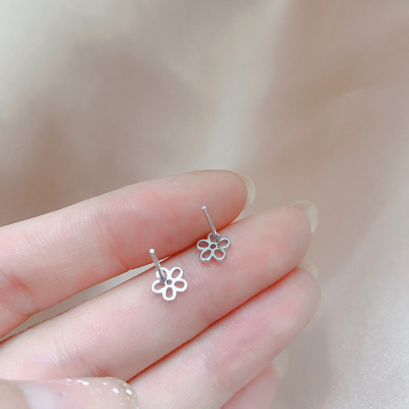 Anting Bunga Korea Flower Earrings Studs Women Girl Hollow Ear Earring Daily Jewelry Accessories Gift