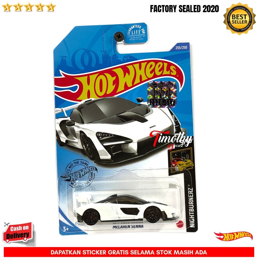 Hot Wheels Factory Sealed 2020 FS McLaren Senna Putih Timothy Diecast