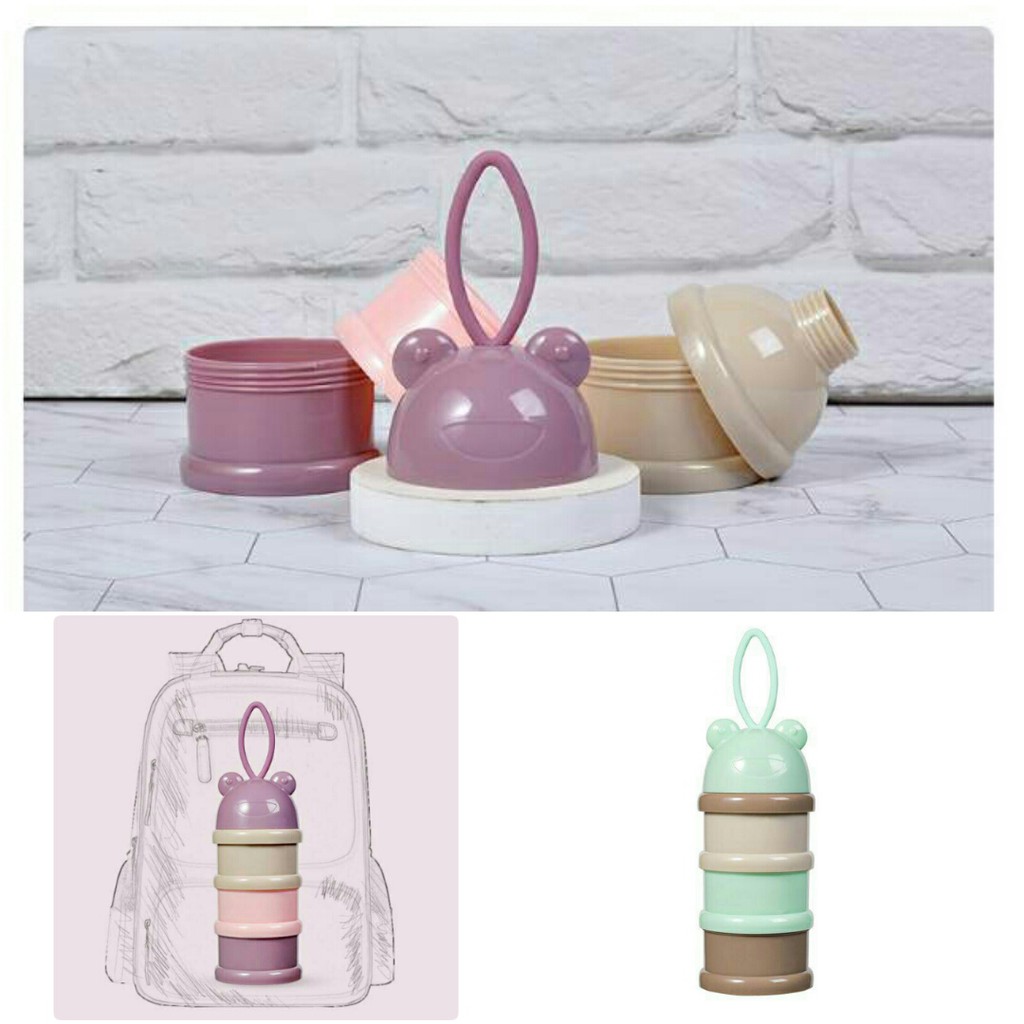 TEMPAT SUSU BUBUK CONTAINER SUSU 3 SUSUN TRAVELLING BAYI BPA FREE