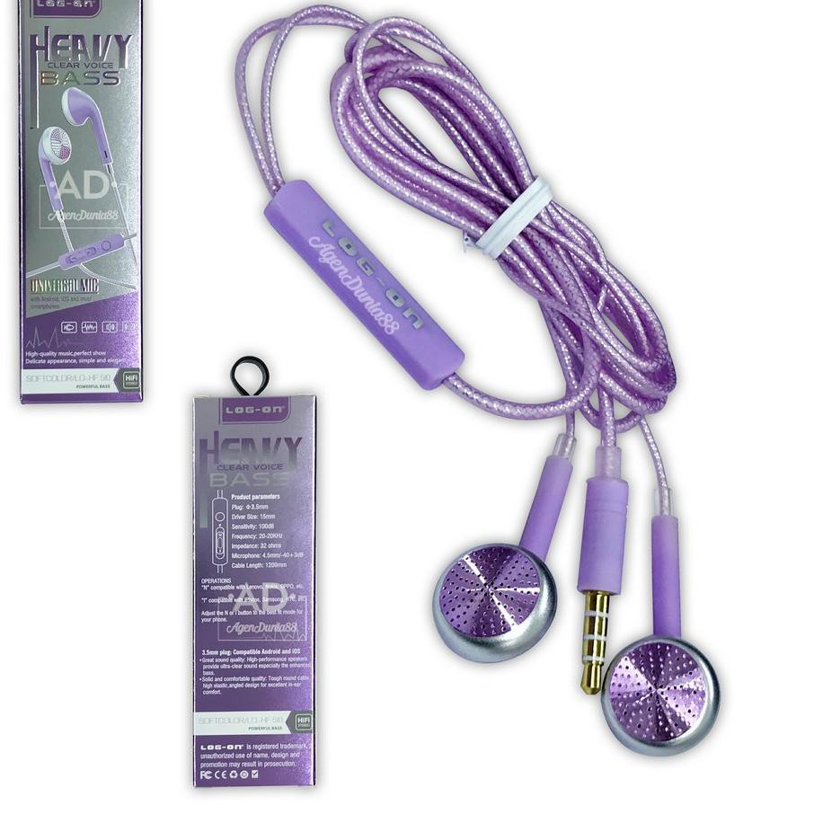 READY STOK HEADSET LOG ON HEAVY BASS UNIVERSAL MIC - HF510 - HANDSFREE LOG ON SQL .,