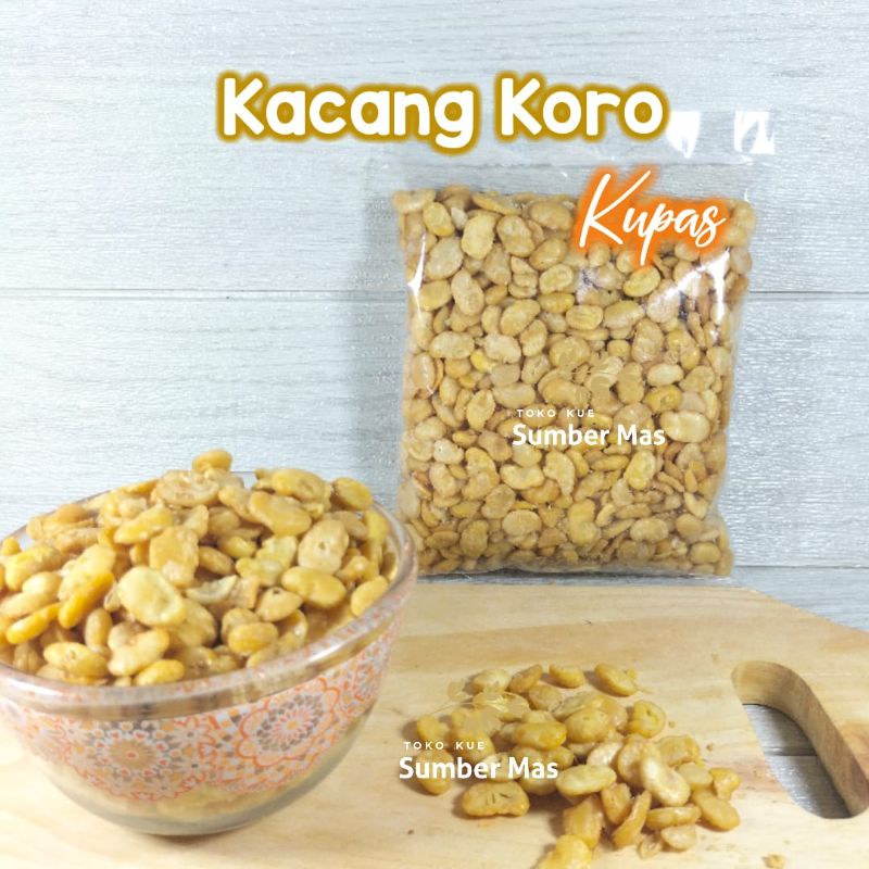 Kacang Koro Kupas Berat 500 gr / Kacang Koro / Snack Kiloan