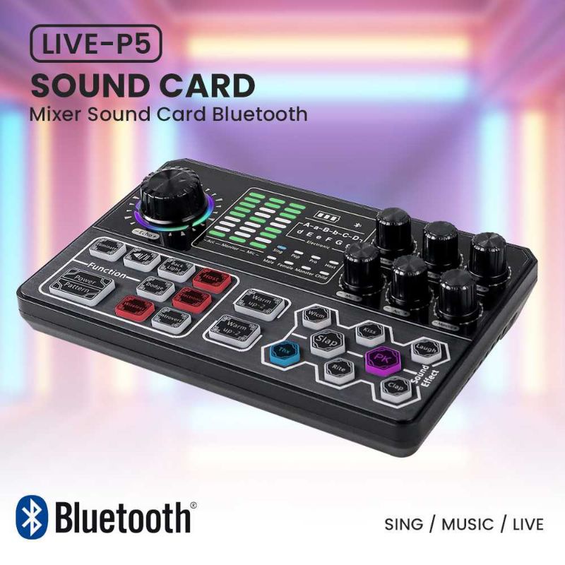 Soundcard Crust Pro Mixer Bluetooth Live Broadcast Karaoke P5