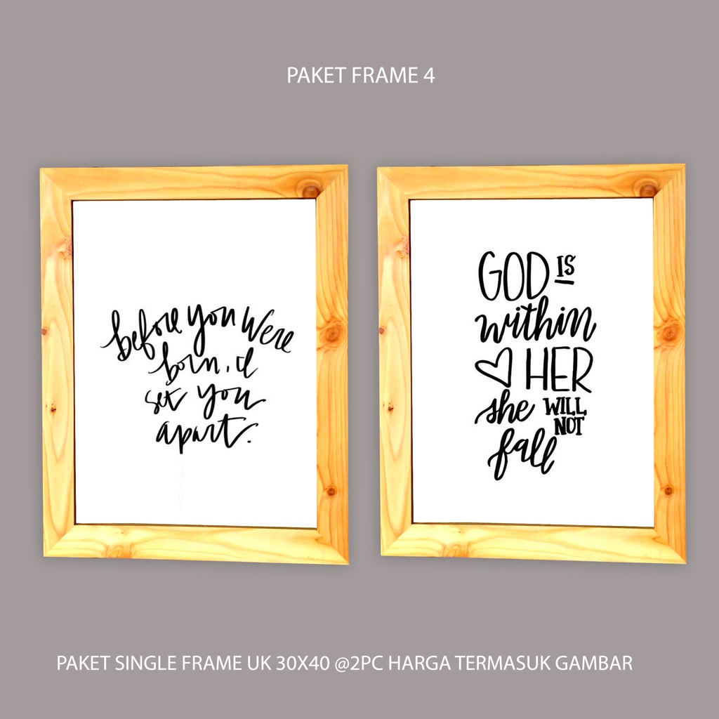 Paket 2 Frame 12R type Slim + Gambar, Wall Decor, Pigora Foto, Bingkai foto, Hiasan dinding Dekorasi