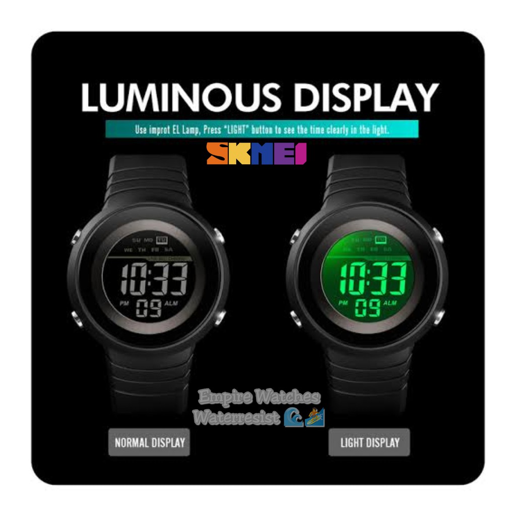 Jam Tangan Skmei 1497 Pria Cowok Digital Strap Rubber Kualitas Original Waterproof