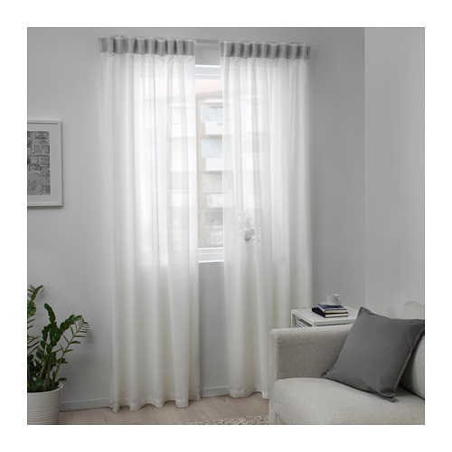 HILJA Curtains IKEA/ Gorden Ex-Display IKEA warna Putih, 145x250 cm