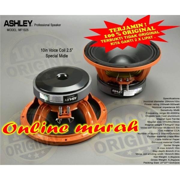 Speaker ASHLEY MF1025 ashley mf1025 original SPECIAL MIDLE