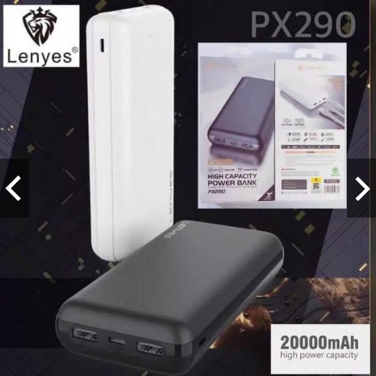 Power Bank LENYES 20000mah PX290 Original Real Capacity