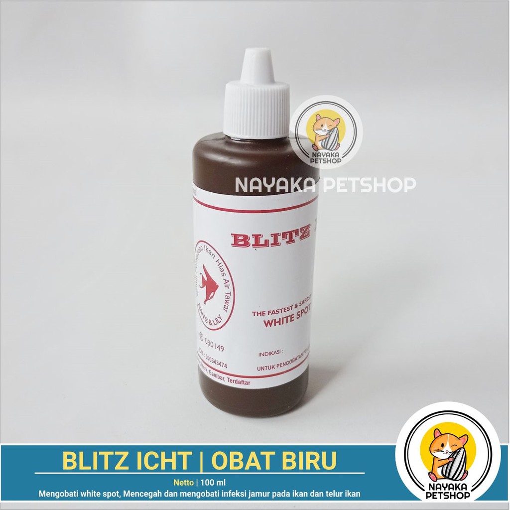 Blitz Icht Methylene Blue Meth Obat Biru Cupang Molly Guppy Ikan Hias Obat Jamur White Spot