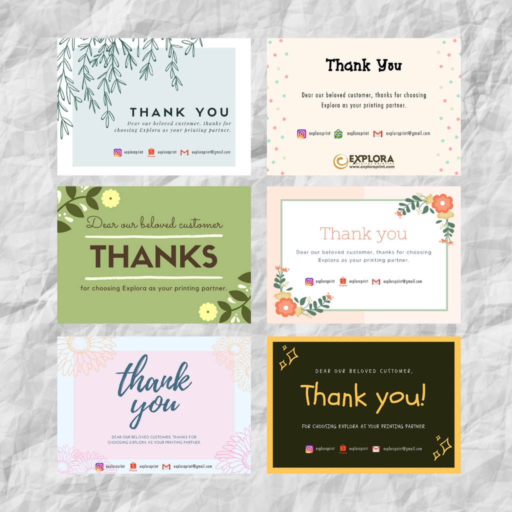 

[2] Cetak Thank You Card Online Shop Custom Design Sendiri Murah