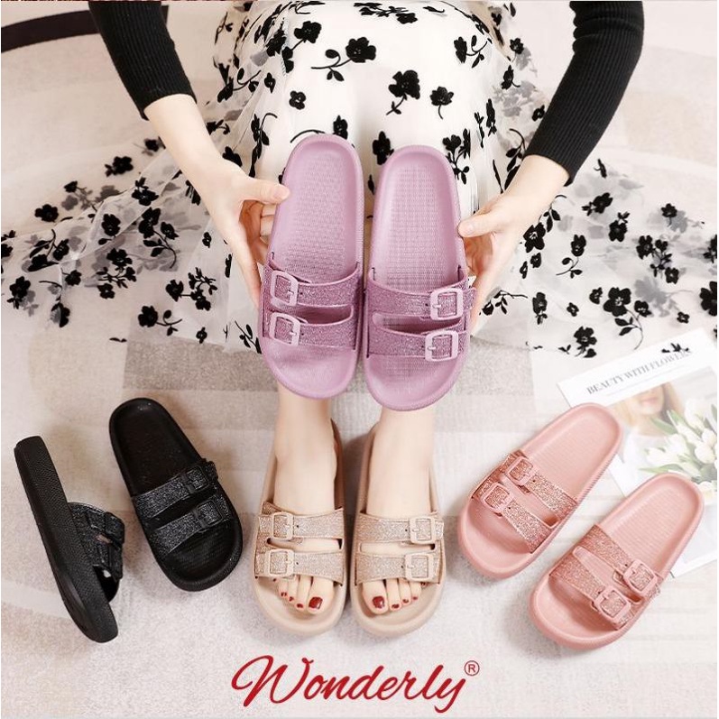 L1920-15 [WONDERLY] Sandal Wanita / Sendal Wanita / Sandal Jelly Wonderly / Sandal Ban 2 / Sandal Tali 2 / Sandal 2 Tali / Sandal Gliter / Sandal Kilap / Sandal Empuk / Sandal Teplek / Sandal Rumahan / Sandal Selop / Sandal Slop