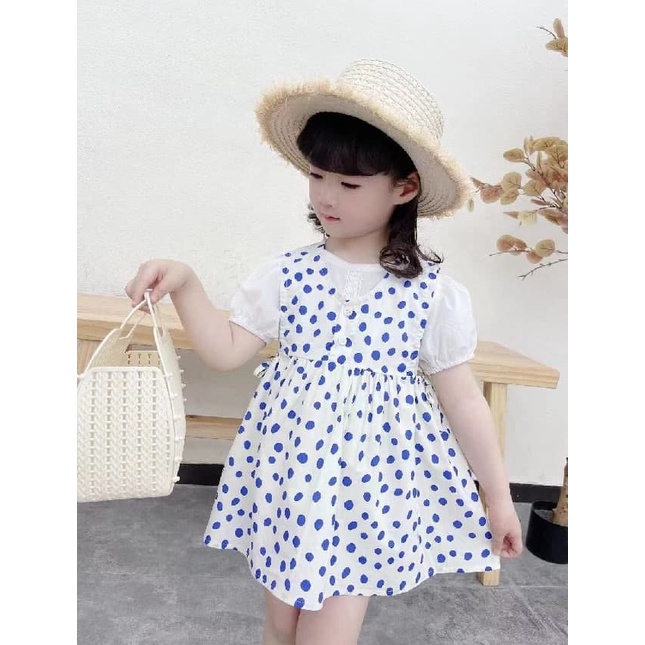 Baju Anak Cewek Perempuan Lucu Dress 2 In 1 Much Polkadotte K64