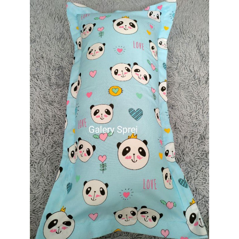 Sarung bantal imut 30x60 PAS Motif Panda blue