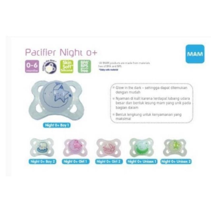 MAM Pacifier Night 6m+ Glow in The Dark Empeng Bayi