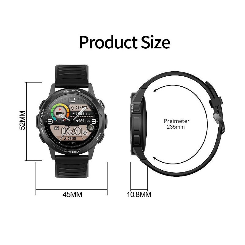 Smartwatch X28 360x360 pixels HR BP BO 24 sport mode swimming-2