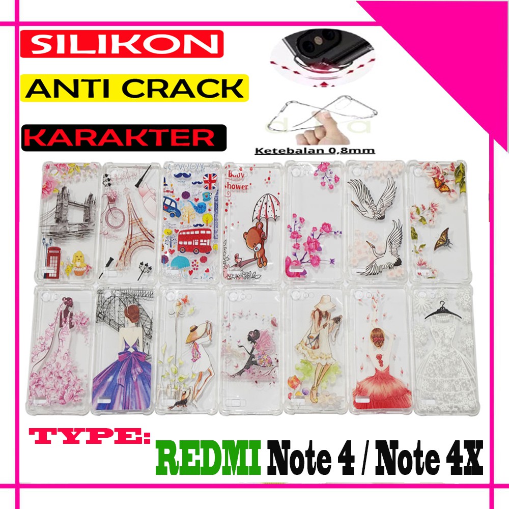 Kesing Silikon Handphone Xiaomi REDMI NOTE 4 / NOTE 4X Case Silicone Soft Case Casing HP Anti Crack