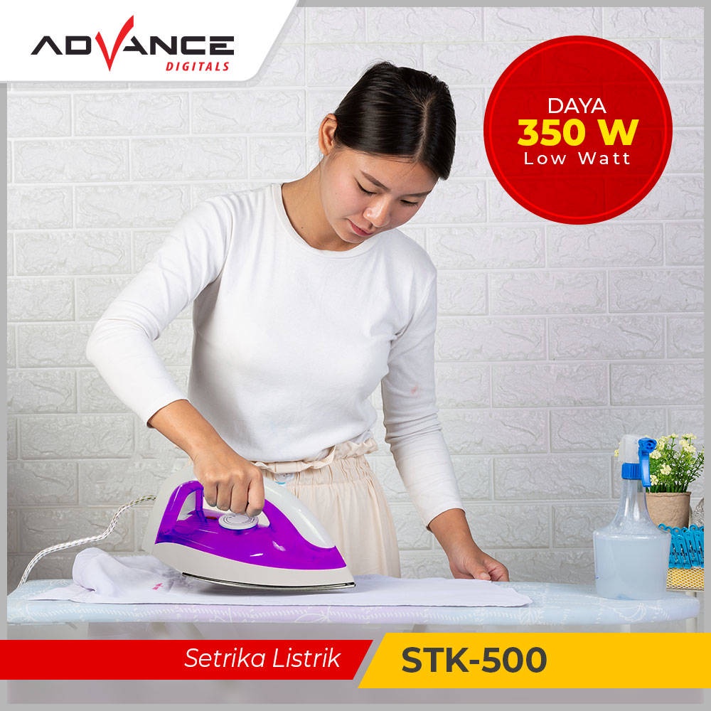 【Garansi 1 tahun】Advance Setrika Listrik Anti Lengket STK-500 Hemat Listrik 350 Watt