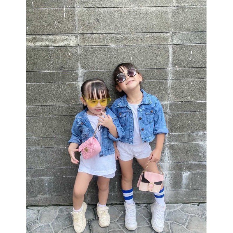 Jacket Jeans Anak Perempuan dan Laki Laki Bahan Jeans Denim Tebal