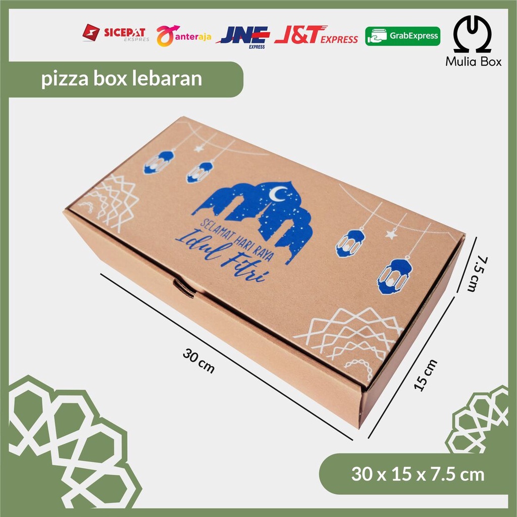 

Kardus Lebaran Idul Fitri Mailer Box 30 x 15 x 7,5 cm Blue Mosque (ISI 5PCS) / Dus Parcel Hampers Toples Kue Kering Kado Bingkisan Corrugated Box