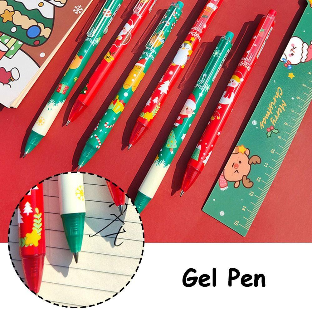 Nanas 6PCS /Set Gel Pen Set Perlengkapan Kantor Sekolah Hadiah Natal Siswa Tanda Tangan Pulpen