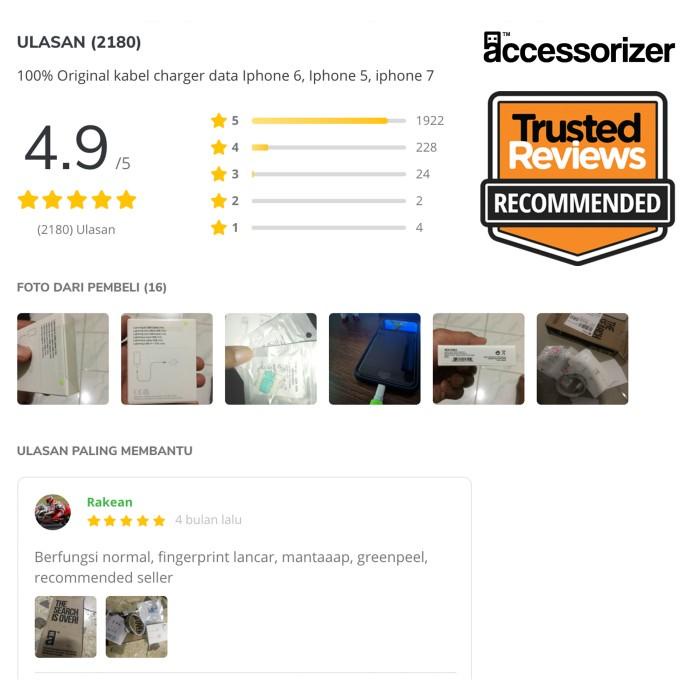 100% Original kabel charger data Iphone 6, Iphone 5, iphone 7