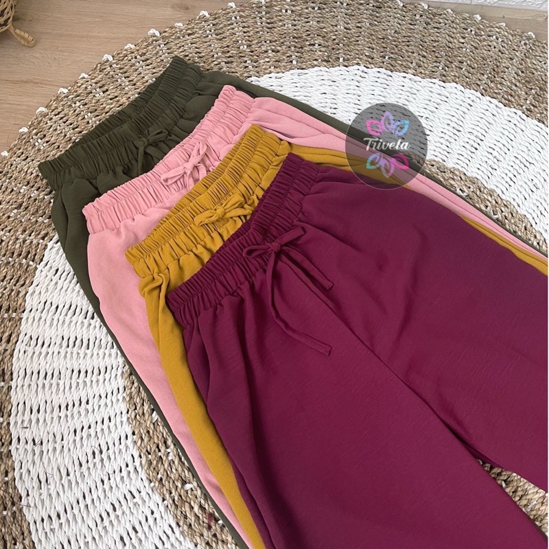 TRIVELA - Hanna Kulot Cringkel Full Karet Premium ANTI NGATUNG / Kulot Jeans Premium Highwaist SJJ