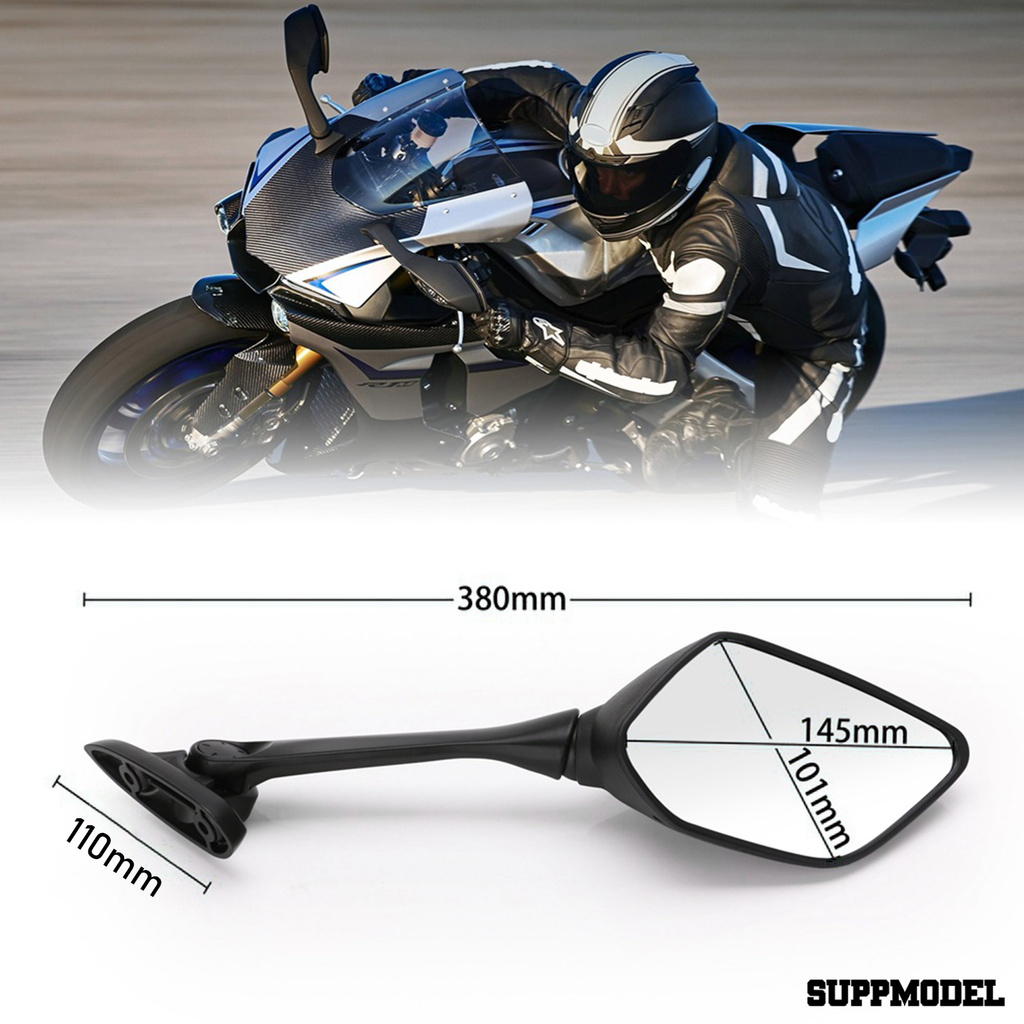 SPM 2Pcs Motorcycle Rear View Mirrors Replacements Side Mirrors for Yamaha YZF-R25 14-16/YZF-R3 15-17/YZF-R15 13-15