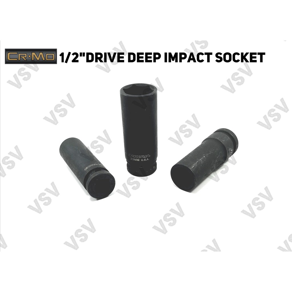 Gestar 1/2&quot;Dr Deep Impact Socket 25mm Kunci Shock impact Panjang