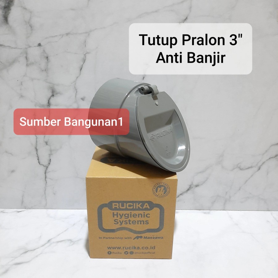 Tutup Pipa 3" penutup Dop pralon 3 inch anti banjir tikus got air back flow RUCIKA