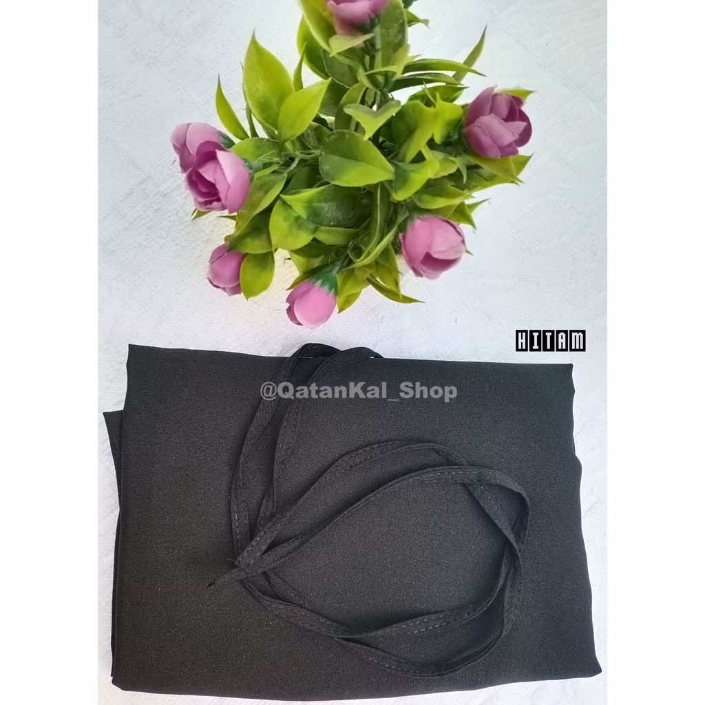 BERGO MARYAM TALI HIJAB INSTAN NON PET BAHAN DIAMOND KERUDUNG JILBAB PREMIUM BAGIAN 1-Hitam