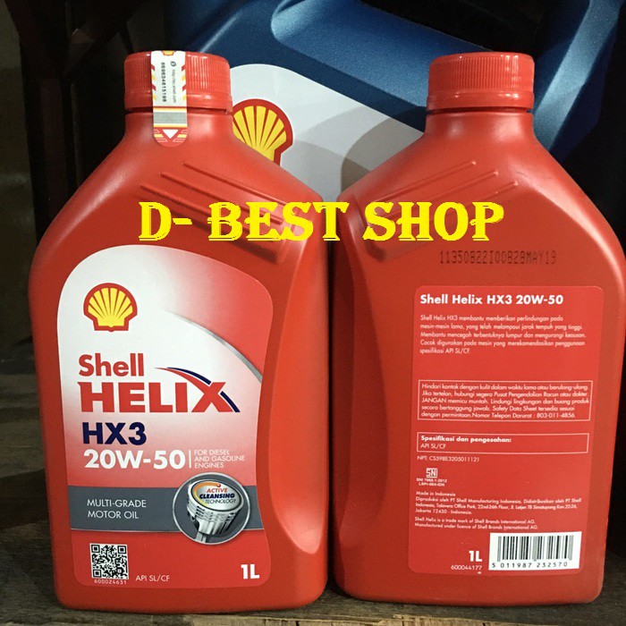 Oli Shell Helix HX3 Sae 20w-50 1 liter -62413-