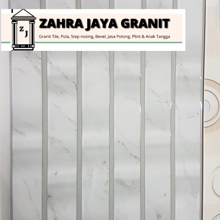 keramik rosalia 25x40 dinding once white textur timbul glosy