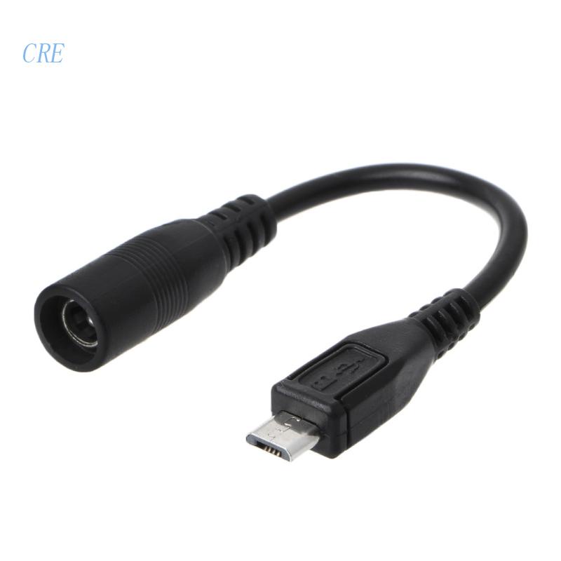 Cre Kabel Adapter Power DC 5.5x2.1mm Female Ke Micro USB Male Tahan Air