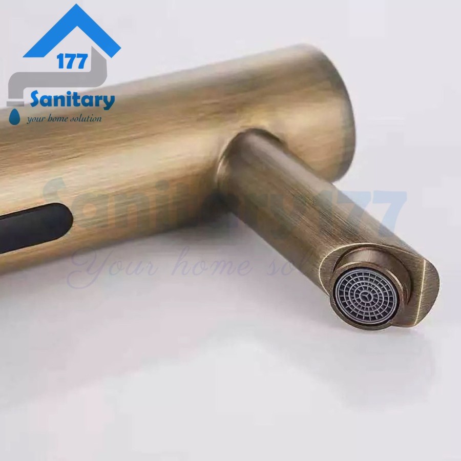 Kran wastafel SENSOR kuningan W45-keran air otomatis washtafel sink minimalis gede brass faucet