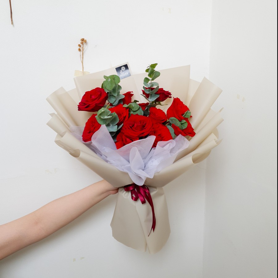 10pcs Classic Rose / Buket Bunga Mawar / Korean Bouquet/ Rose Bouquet/ Red Rose/ Mawar Merah/ Fresh 