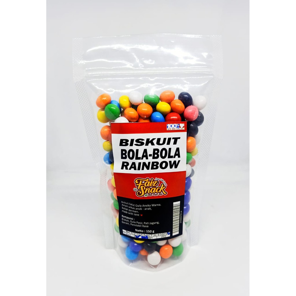 

Biskuit Bola-Bola Pelangi Rainbow 175g Kemasan Pouch