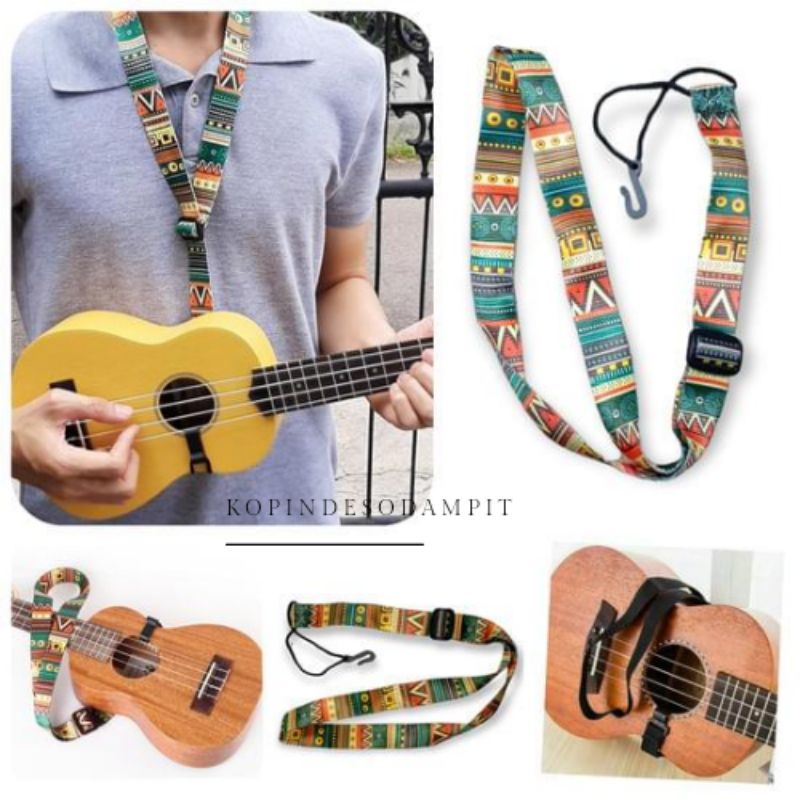 STRAP UKULELE TALI GITAR STRAP GITAR UKULELE LEHER