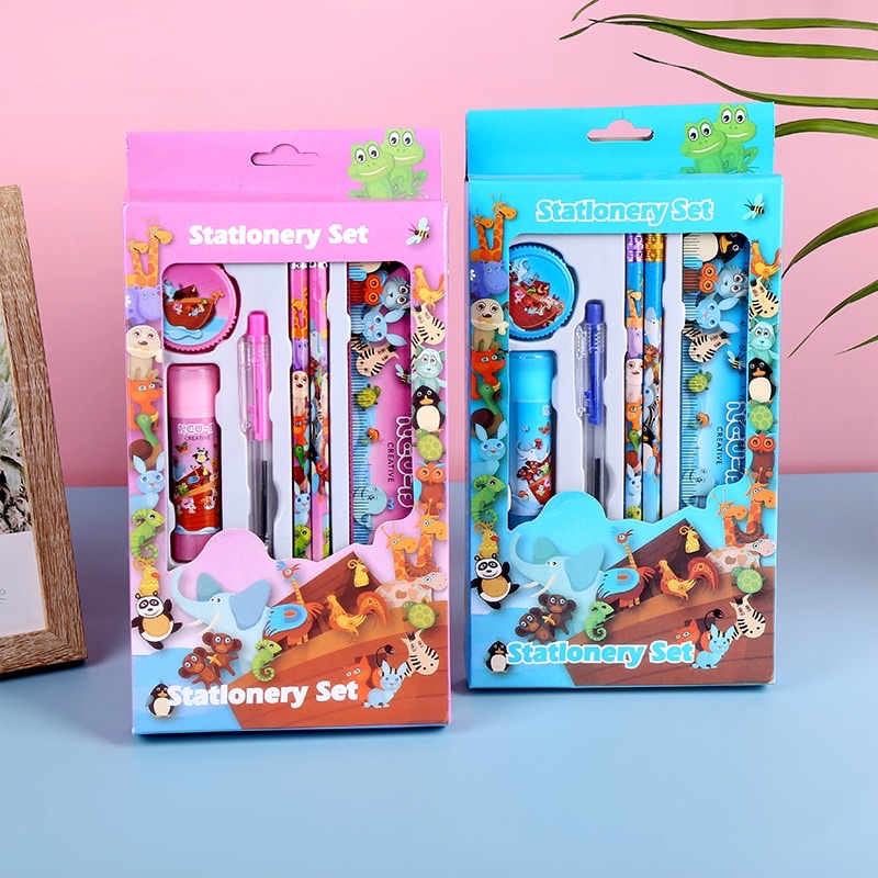 

JUNGLE Alat Tulis Sekolah Anak 7IN1 / Paket Alat Tulis Stationery Set – paket souvenir hampers ultah anak
