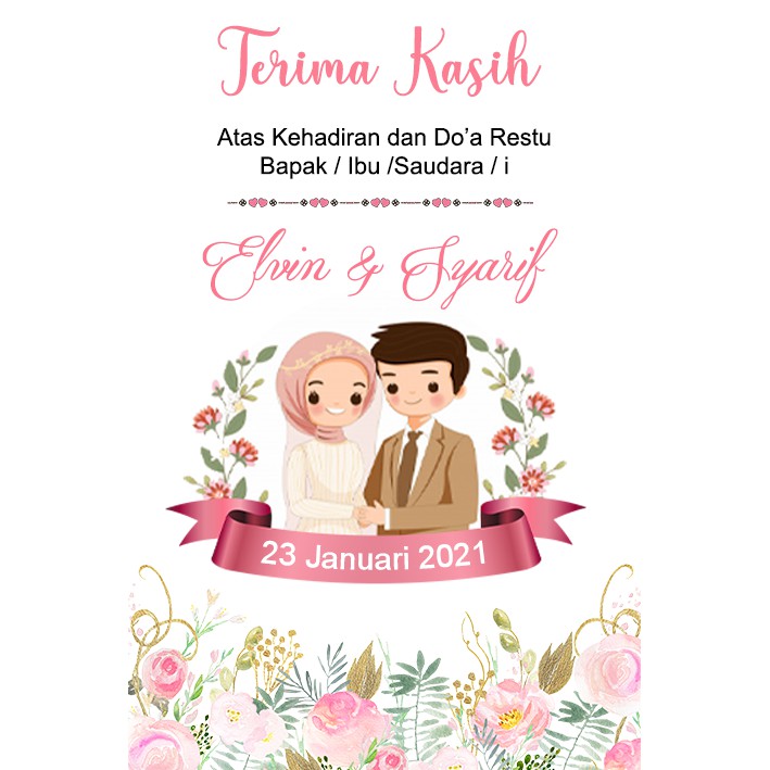 PROMO KARTU UCAPAN TERIMAKASIH SOUVENIR WEDDING BISA CUSTOM