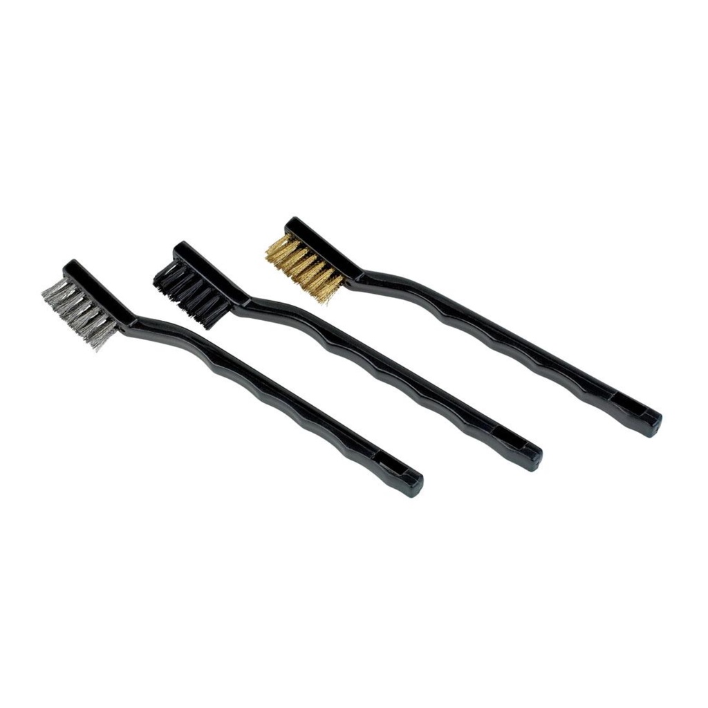 KENMASTER Sikat Kawat Mini Set 3 pcs 7 inch Sikat Kawat 3 IN 1 / Sikat Baja Nylon Stainles Kuningan
