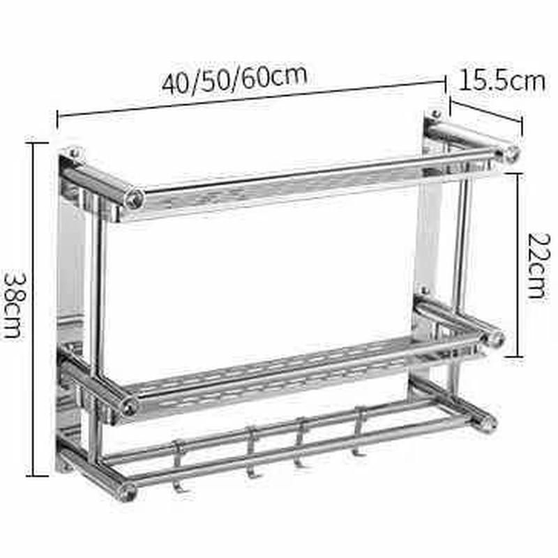 Rak Dinding Alumunium Serbaguna 2 Susun / Rak Kamar Mandi / Bathroom Rack