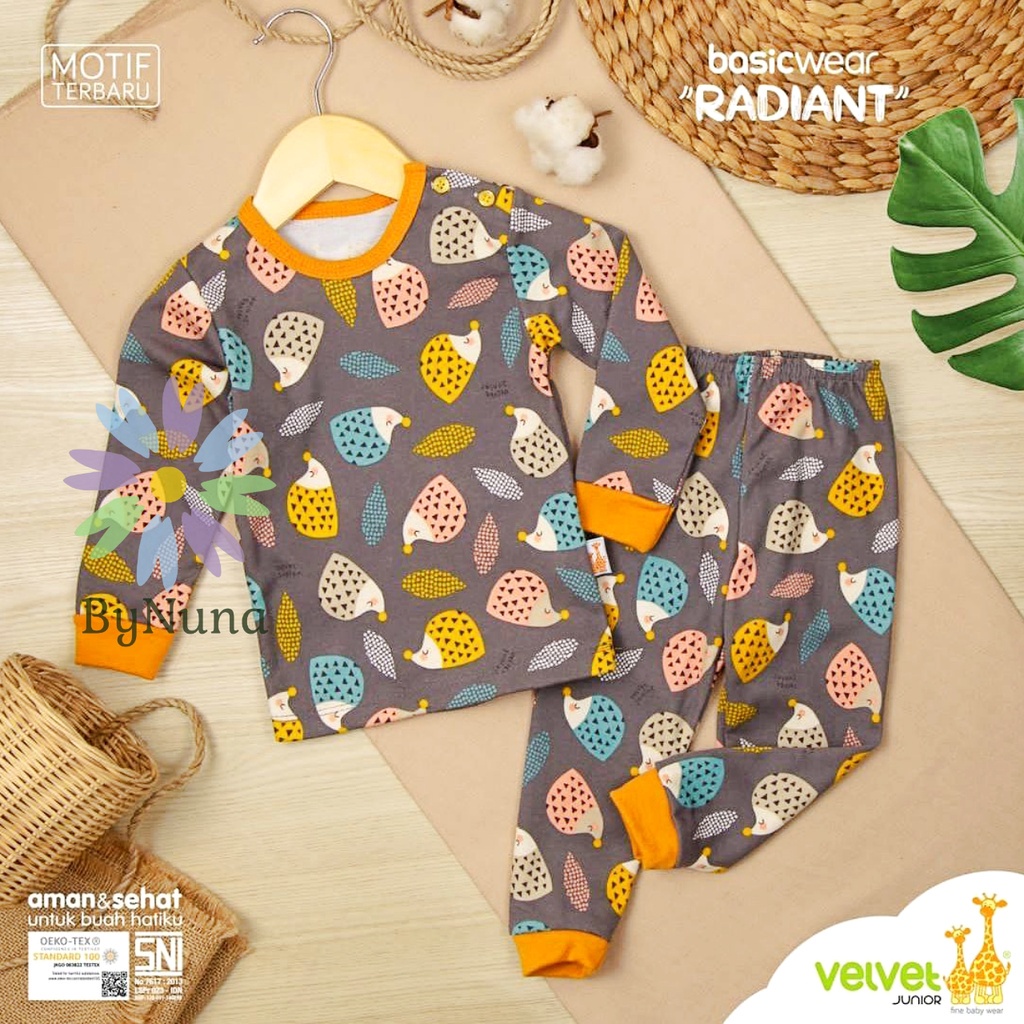 ECER SETELAN BAJU & CELANA PANJANG BASIC WEAR VELVET JUNIOR MODEL SERI "RADIANT" KWALITAS NO 1 SHOPE