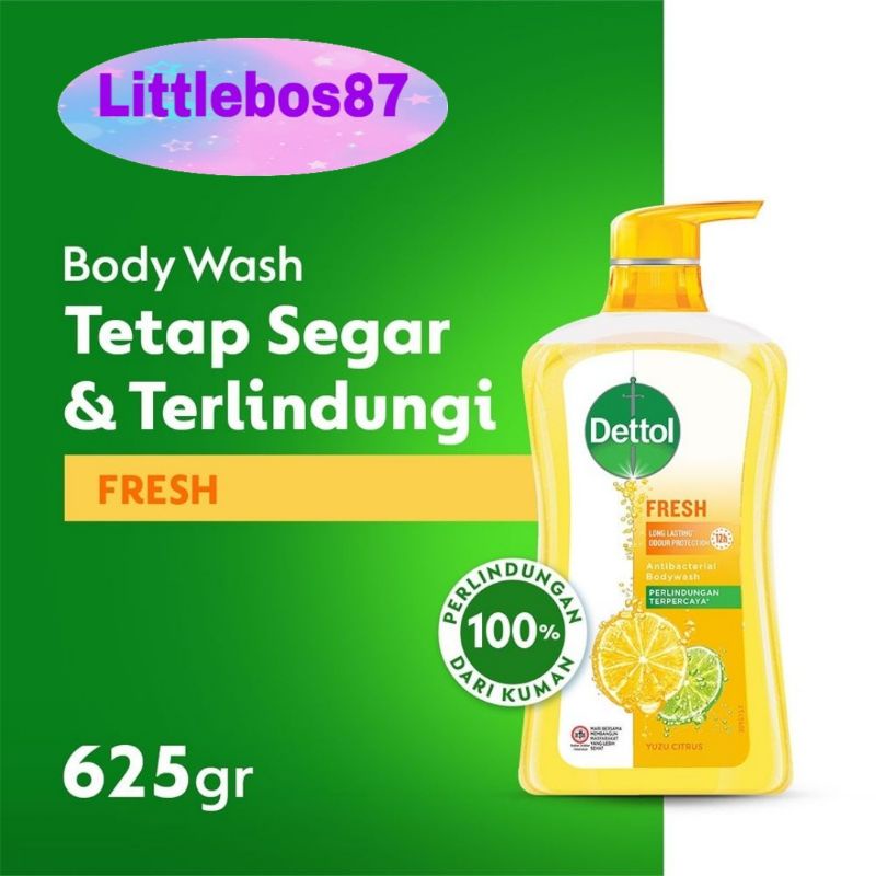 Dettol Yuzu Citrus Fresh 625gr Sabun Mandi Cair Anti Bakteri 625 gr Botol Pump