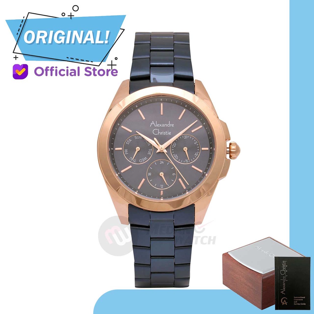 Jam Tangan Wanita Analog Alexandre Christie 2977BF AC2977 AC 2977 BF 2977 BFBURBU Original Garansi R