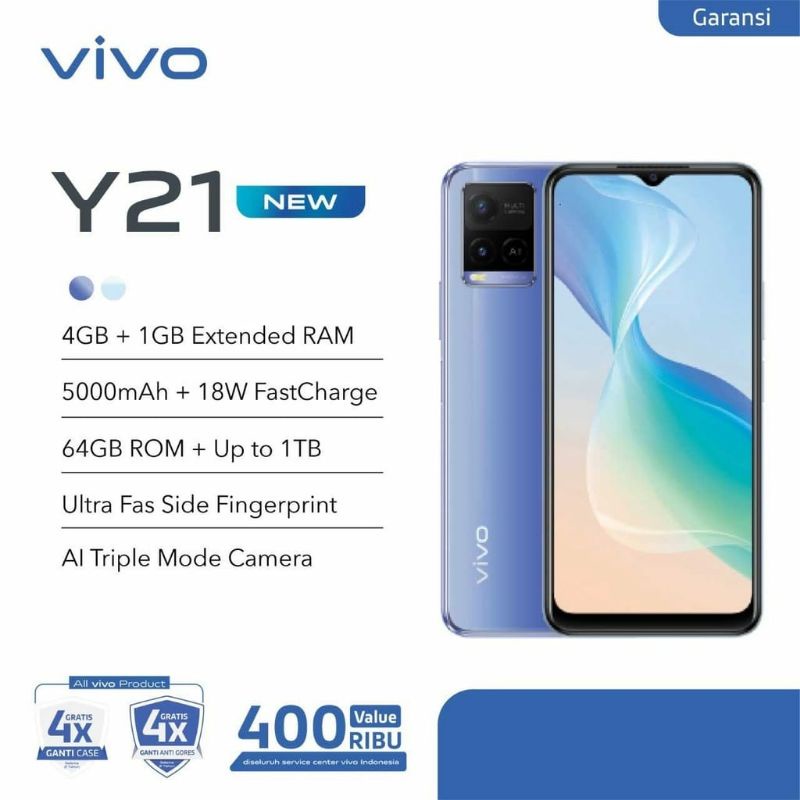 VIVO Y21/Y21A RAM 4/64GB GARANSI RESMI