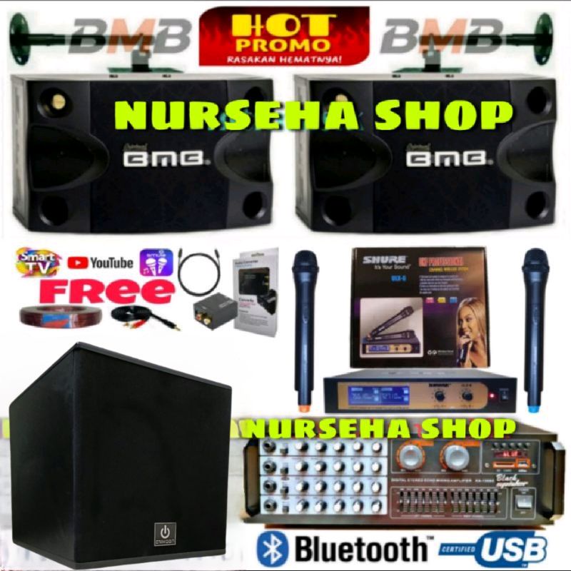 Paket karaoke BMB 10 inch full set subwoofer 12 inch original garansi resmi