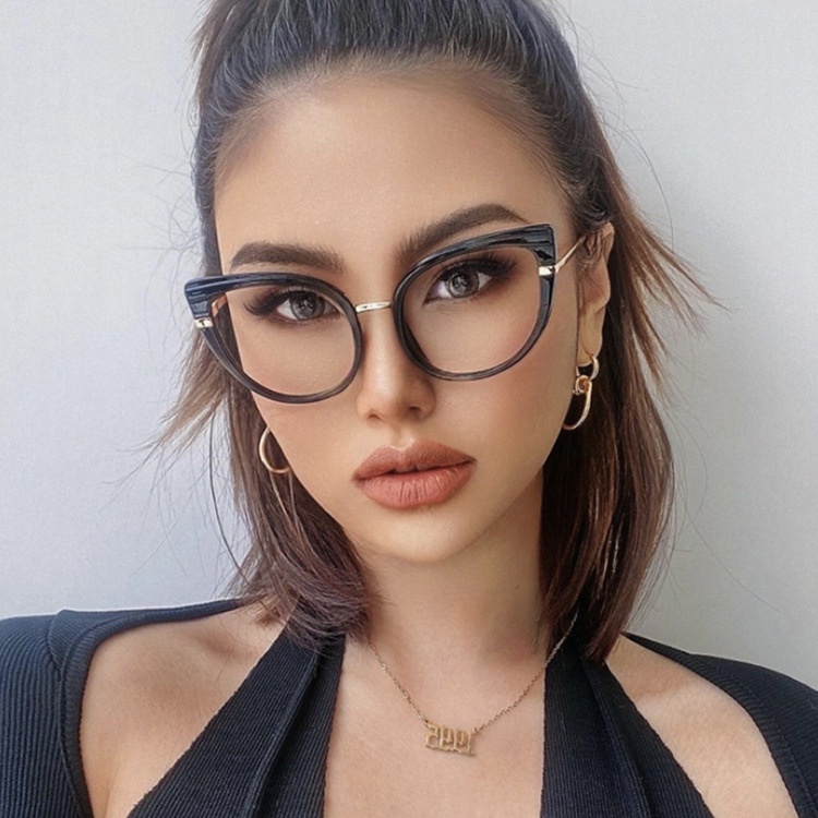 Tr90 Kacamata Cat Eye Anti Blue Light Gaya Retro