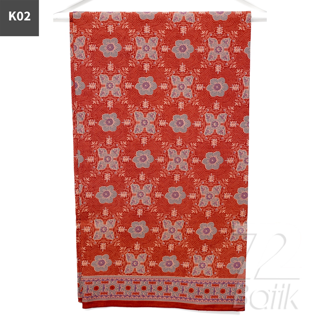 KAIN BATIK PREMIUM Bahan Katun Motif Kembang Nitik Warna Merah Bata 721821 Cap 72 Jarik Jarit Samping Kebat Panjang Batik Katun Modern Premium Bahan Seragam Batik Pernikahan Kantor Keluarga Murah Kamen Jadi Batik Bali Lembaran