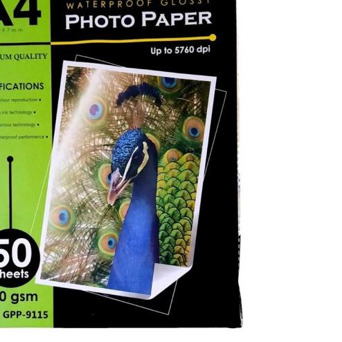 

KERTAS FOTO V-TEC GLOSSY PHOTO PAPER A4 120 GSM GPP-9115