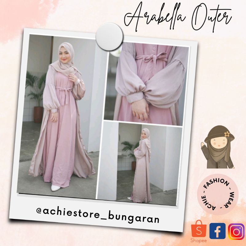 Arabellla Outer by Yoora Sarah / Outer Muslimah Best Seller / Auter / Outer / Luaran