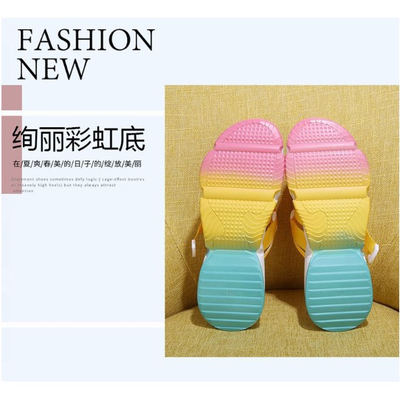 TBIG [COD] Sandal Wedges Wanita Import BUNGA TALI Korea Style Santai Wanita